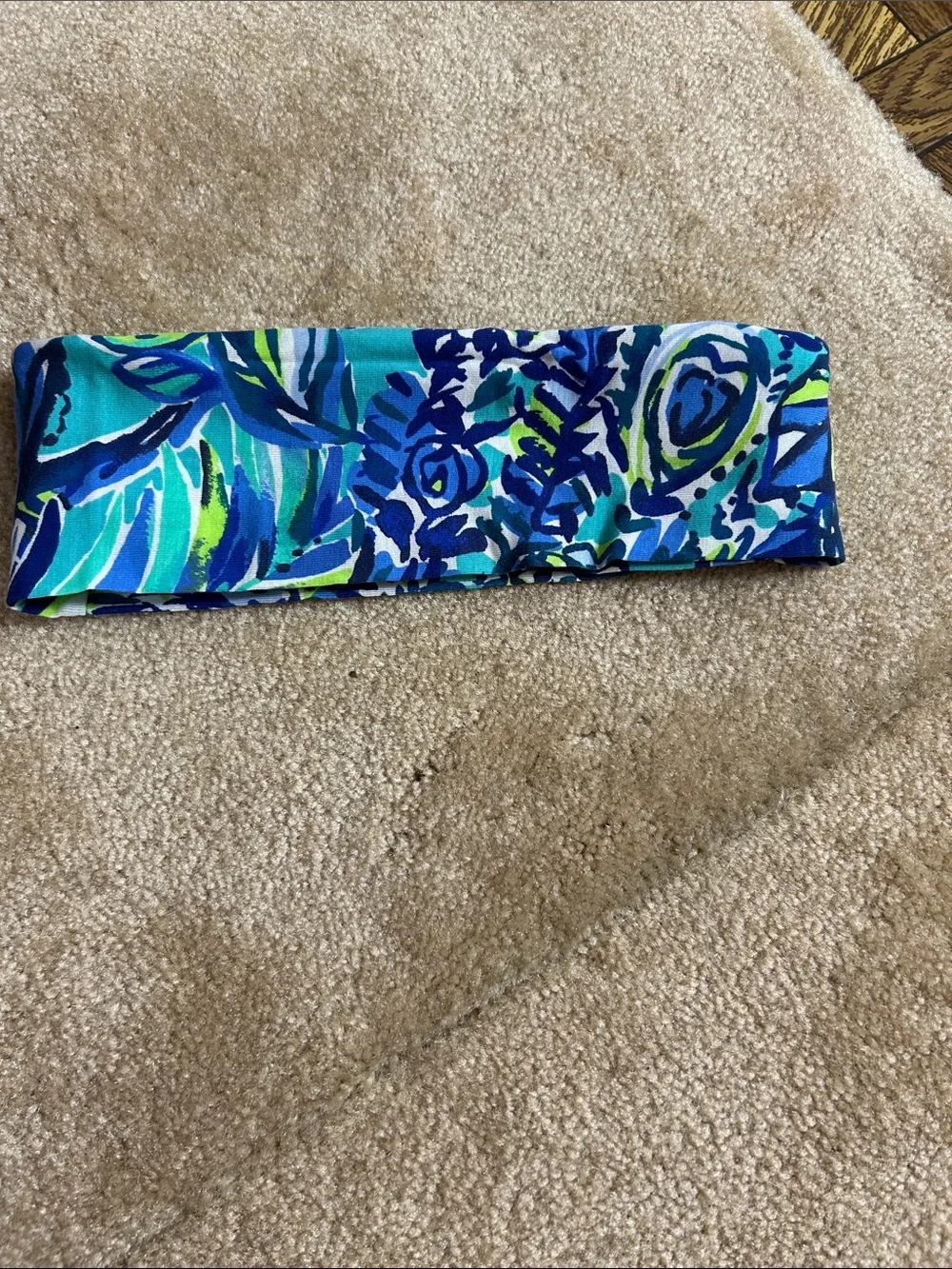 Lilly Pulitzer headband Turquoise & Blue Floral Print Strapless Bandeau